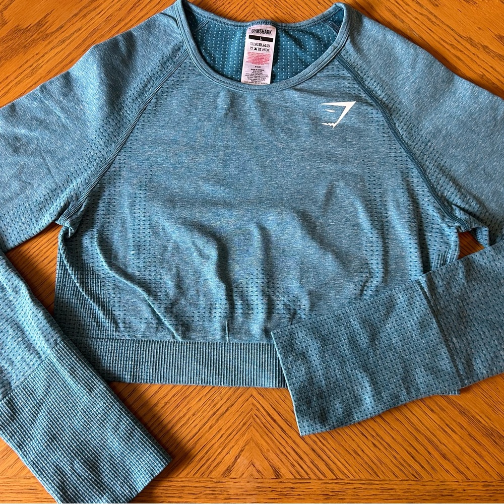 Gymshark Cropped Blue Athletic Top NWOT